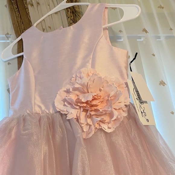 New Size 7 - Blush Pink Girls Dress Tulle Material - Picture 3 of 3